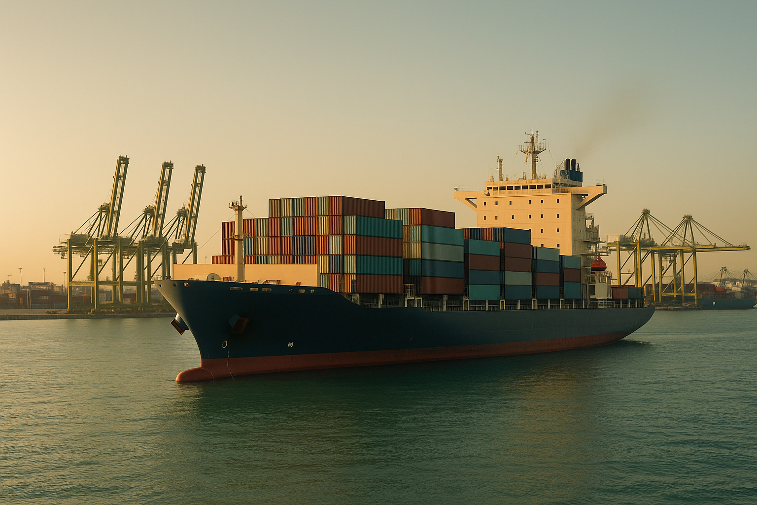 Maritime container vessel at port representing marine cargo insurance coverage