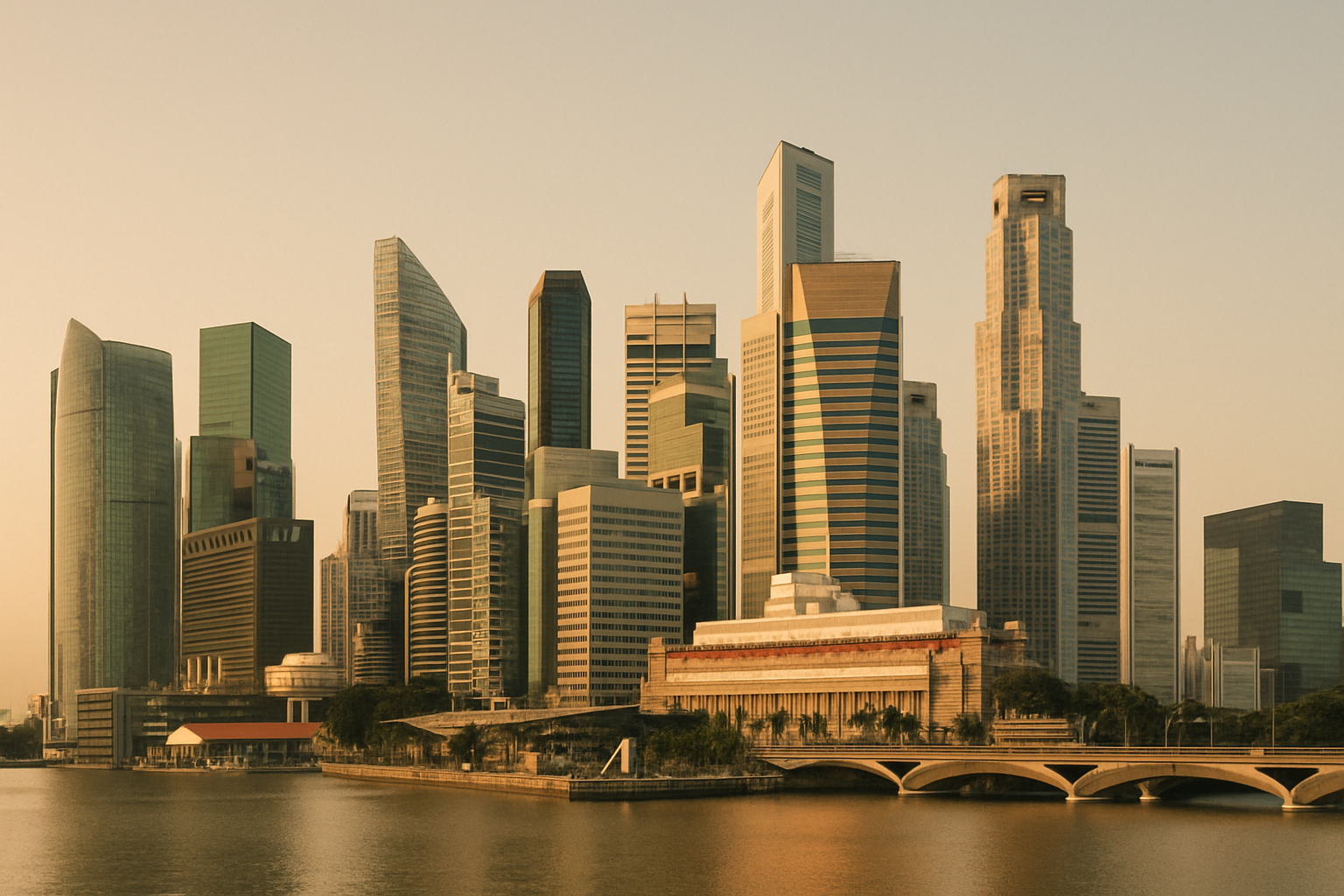 Singapore business district skyline representing corporate protection and stability